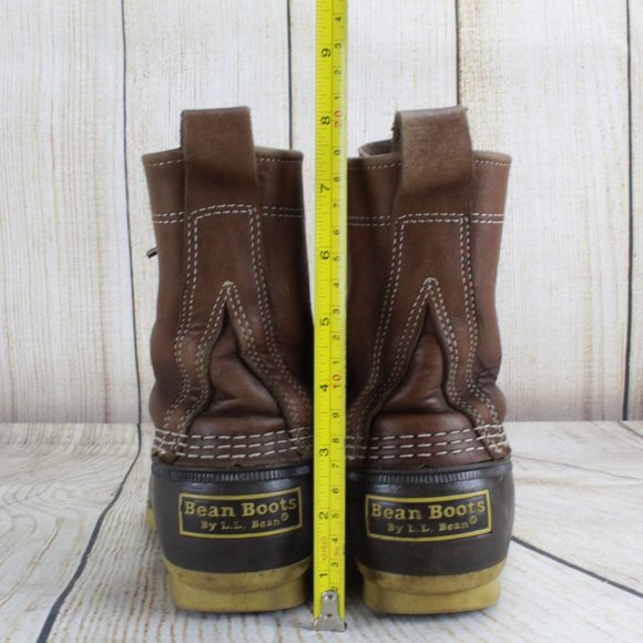 LL BEAN Insulated Brown Leather Lace-up Ankle Duck Boots Size 6 M - Picture 7 of 9